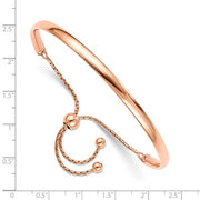 Leslie's Sterling Silver Rose Gold-plated Polished Adjust Bangle