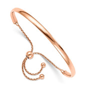 Leslie's Sterling Silver Rose Gold-plated Polished Adjust Bangle