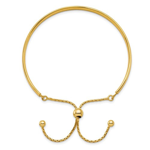 Leslie's Sterling Silver Gold-plated Polished Adjustable Bangle