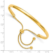 Leslie's Sterling Silver Gold-plated Polished Adjustable Bangle