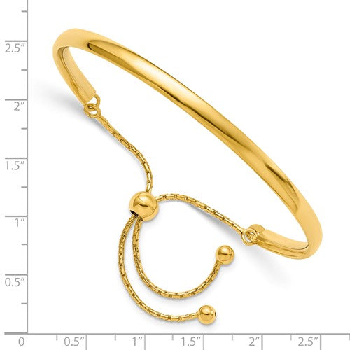 Leslie's Sterling Silver Gold-plated Polished Adjustable Bangle