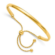Leslie's Sterling Silver Gold-plated Polished Adjustable Bangle