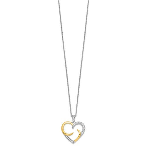 Sentimental Expressions Sterling Silver Gold-plated The Arms of Love 18in Heart Necklace