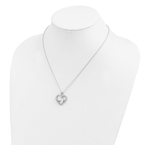 Sentimental Expressions Sterling Silver Rhodium-plated CZ Antiqued You Are My Life 18in. Necklace