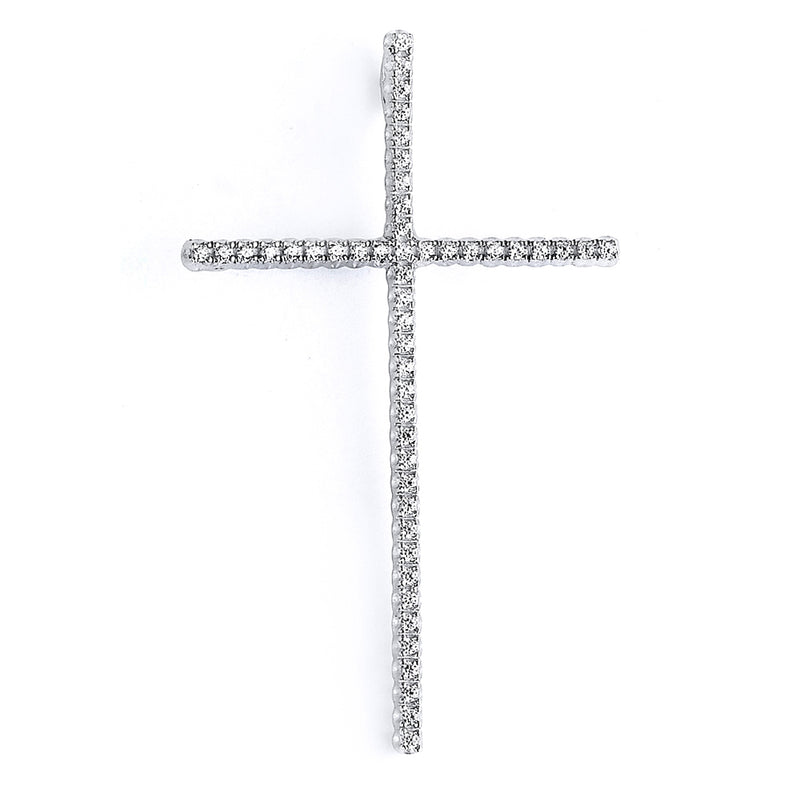 Sterling silver cross CZ pendant