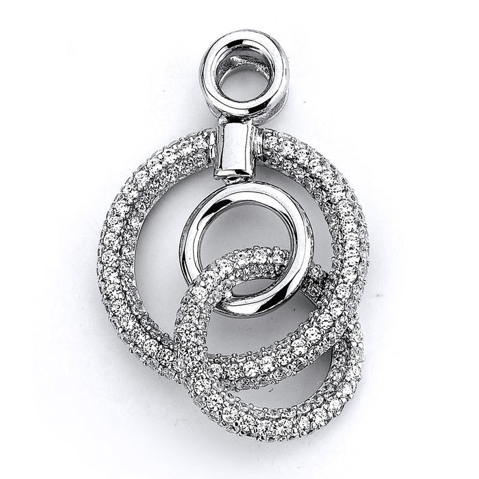 Sterling silver triple intertwined CZ pendant