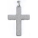 Sterling silver large pave CZ cross pendant