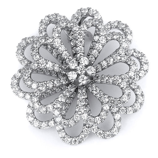 Sterling silver pave CZ flower pendant