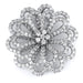 Sterling silver pave CZ flower pendant