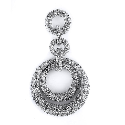 Fancy sterling silver pendant with micro-pave CZ