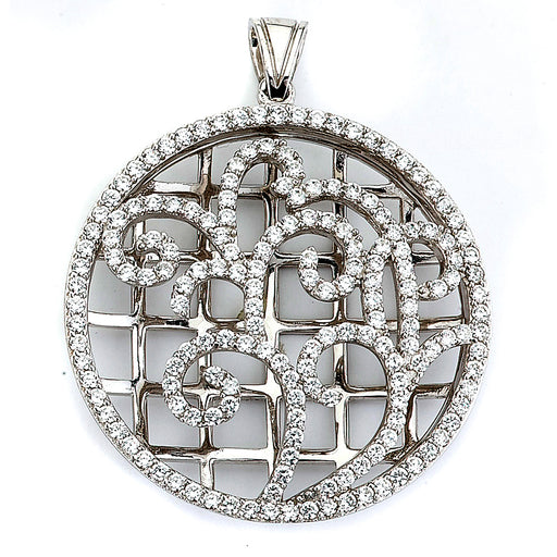 Sterling silver beautiful filigree pendant with CZ