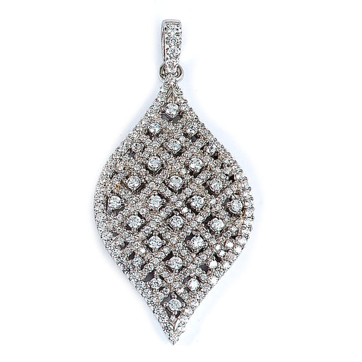 Sterling silver leaf pendant with cubic zirconia