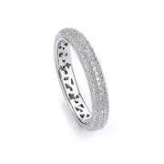 Sterling silver eternity pave CZ band