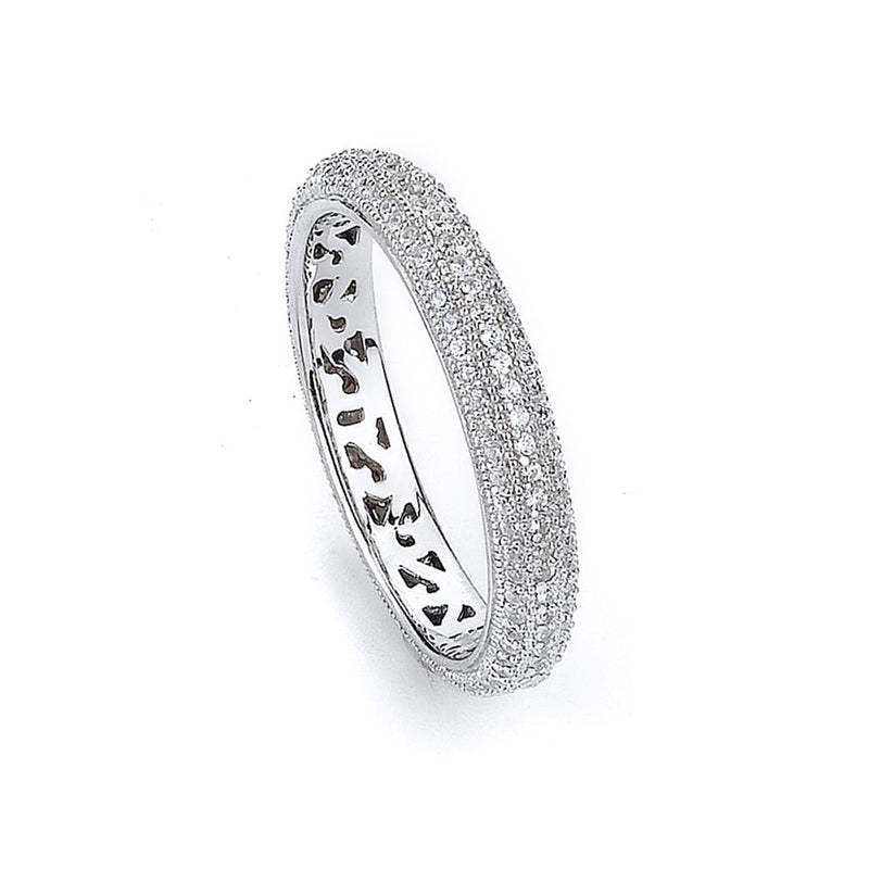 Sterling silver eternity pave CZ band