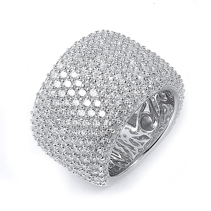 Sterling silver pave CZ ring