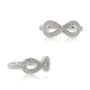 Sterling Silver Rhodium Plated and CZ Eternity Ring