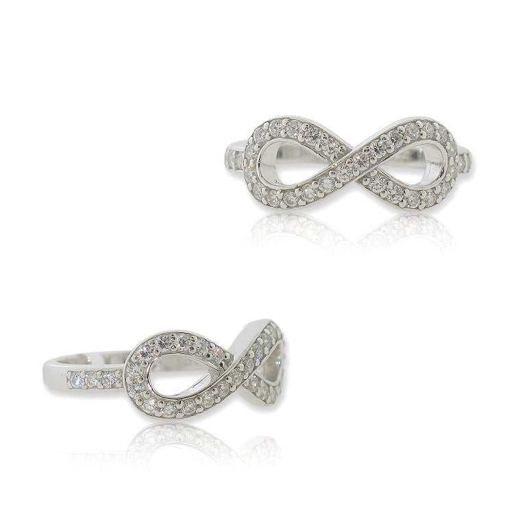 Sterling Silver Rhodium Plated and CZ Eternity Ring