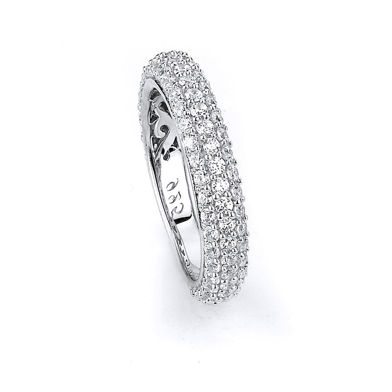 Sterling silver micro-pave CZ band