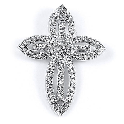 Sterling silver cross CZ pendant