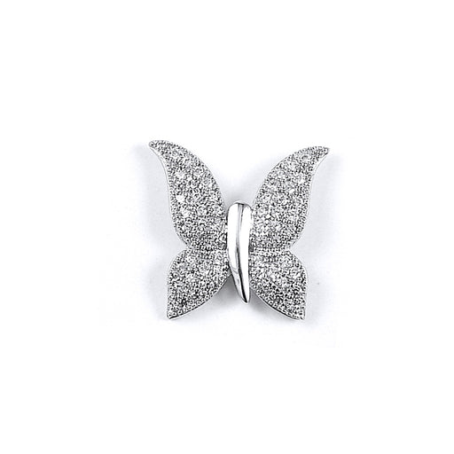 Sterling silver butterfly CZ pendant