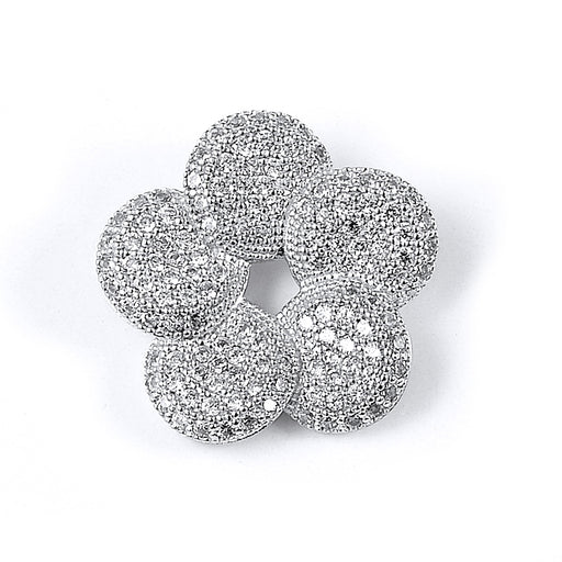 Sterling silver flower CZ pendant