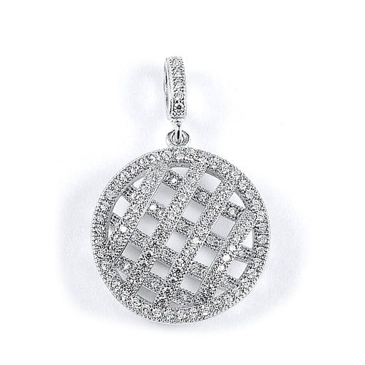 Sterling silver round fashion CZ pendant