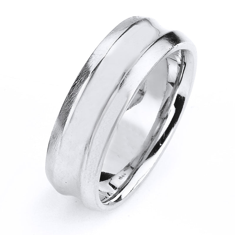Sterling silver wedding band with rhodium plating