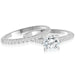 Sterling Silver Rhodium Plated and CZ Engagement Ring with Matching Band