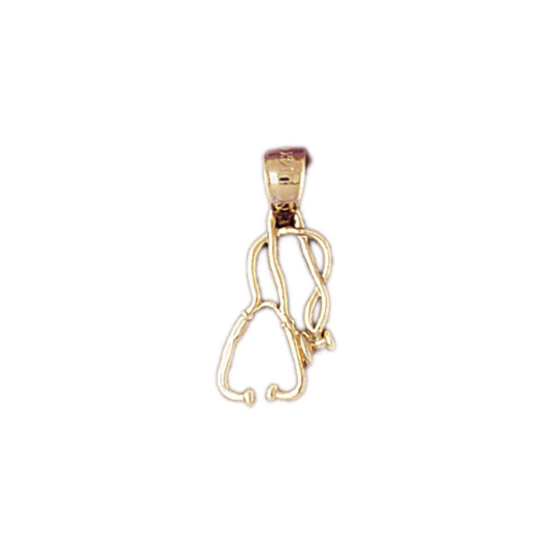 Doctor Stethoscope Charm Pendant 14k Gold