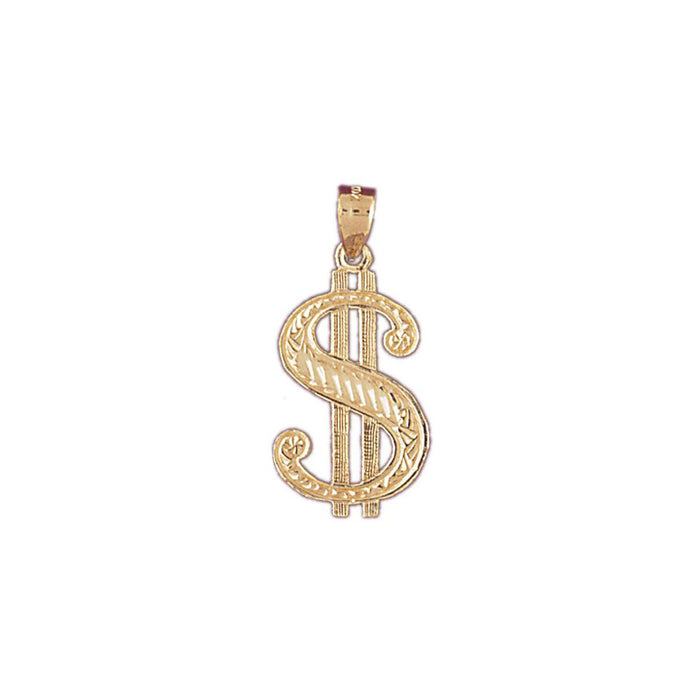 Dollar Sign Charm Pendant 14k Gold