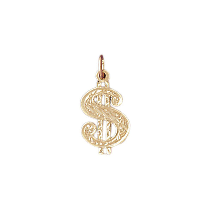 Dollar Sign Charm Pendant 14k Gold