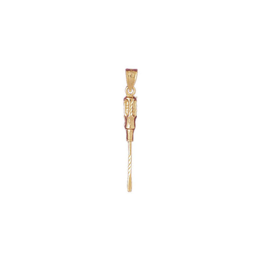 3D Screw Driver Charm Pendant 14k Gold