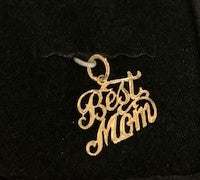 14k Yellow Gold Best Mom Charm