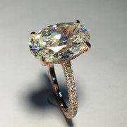5 Carats Oval Cut Women Wedding Rings Cubic Zirconia CZ Engagement Ring Rose Tone Plated 925 Sterling Silver