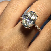 5 Carats Oval Cut Women Wedding Rings Cubic Zirconia CZ Engagement Ring Rose Tone Plated 925 Sterling Silver
