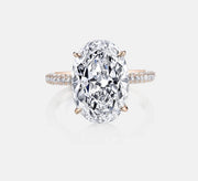 5 Carats Oval Cut Women Wedding Rings Cubic Zirconia CZ Engagement Ring Rose Tone Plated 925 Sterling Silver