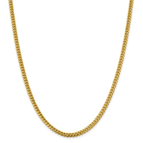 14k 4.25mm Solid Miami Cuban Chain