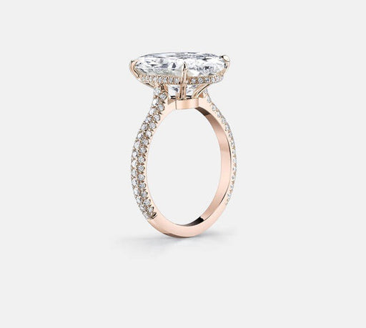 5 Carats Oval Cut Women Wedding Rings Cubic Zirconia CZ Engagement Ring Rose Tone Plated 925 Sterling Silver
