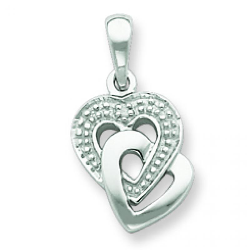 Sterling Silver Diamond Accent Heart Pendant