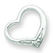 Sterling Silver Rhodium Diamond Floating Heart Pendant