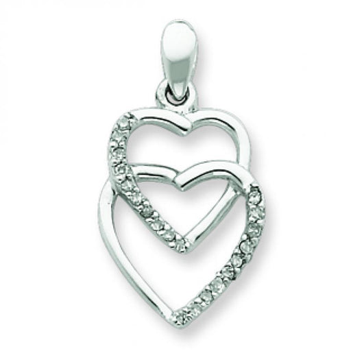 Sterling Silver Diamond Entwining Heart Pendant