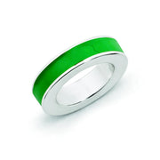 Sterling Silver Stackable Expressions Green Enamel Pendant