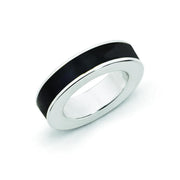 Sterling Silver Stackable Expressions Black Enamel Pendant
