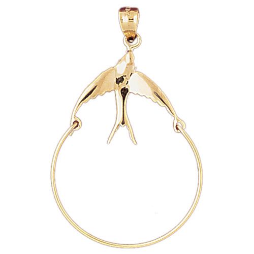 Love Bird Charm Holder Charm Pendant 14k Gold