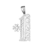 Number One Grandma Charm Pendant 14k Gold