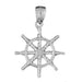 Ship Wheel Charm Pendant 14k Gold