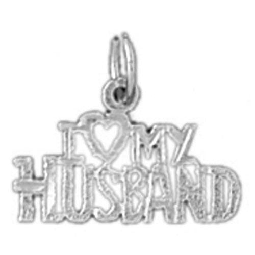 I Love My Husband Charm Pendant 14k Gold