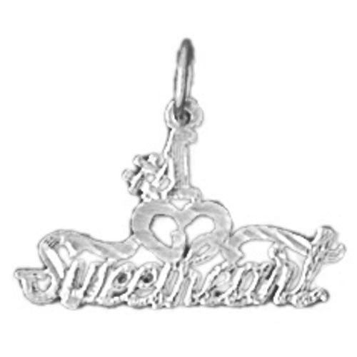 Number One Sweet Heart Charm Pendant 14k Gold