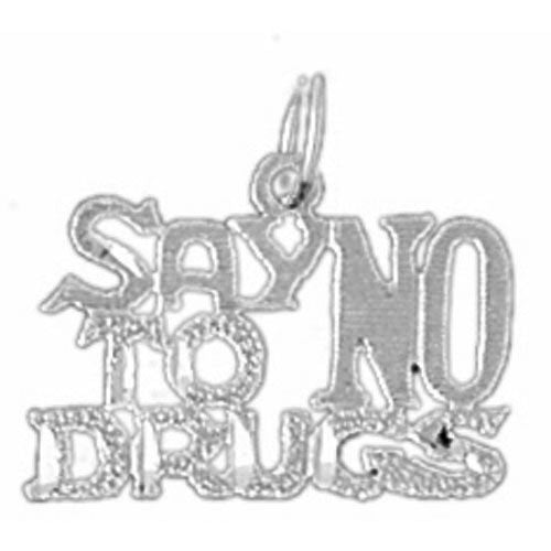 Say No To Drugs Charm Pendant 14k Gold