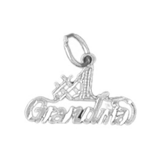 Number One Grandma Charm Pendant 14k Gold